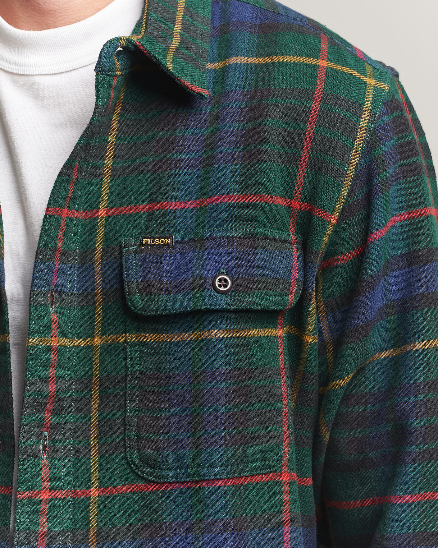 Heren | Overhemden | Filson | Vintage Flannel Work Shirt Green/Navy