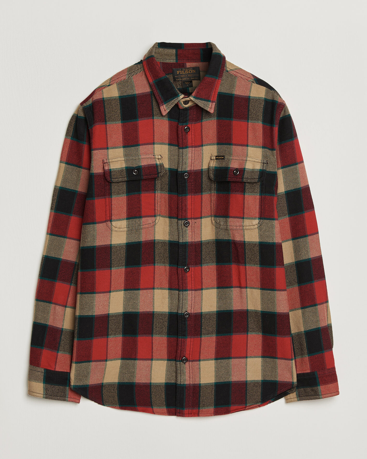 Heren | Overhemden | Filson | Vintage Flannel Work Shirt Red/Cream