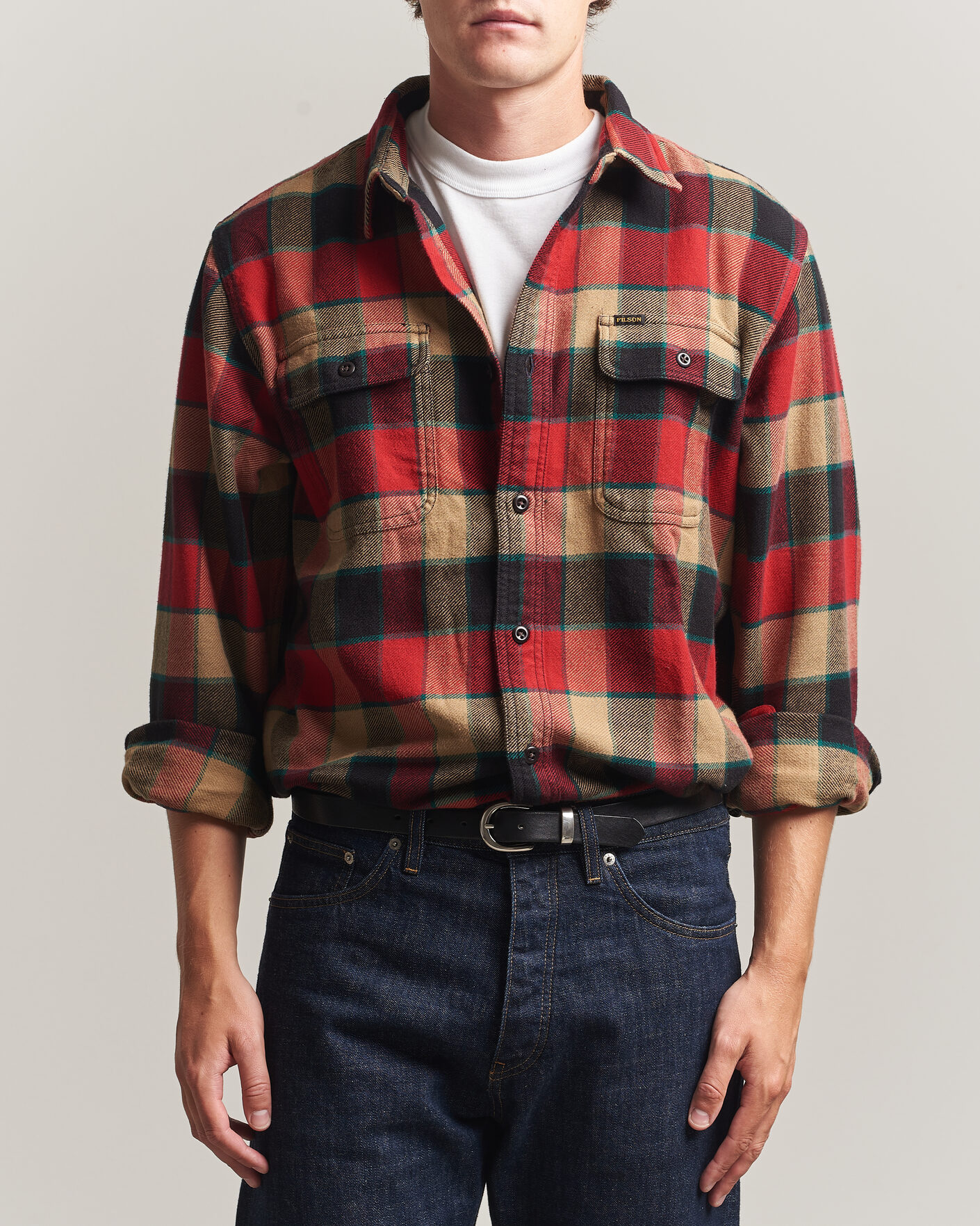 Heren | Overhemden | Filson | Vintage Flannel Work Shirt Red/Cream