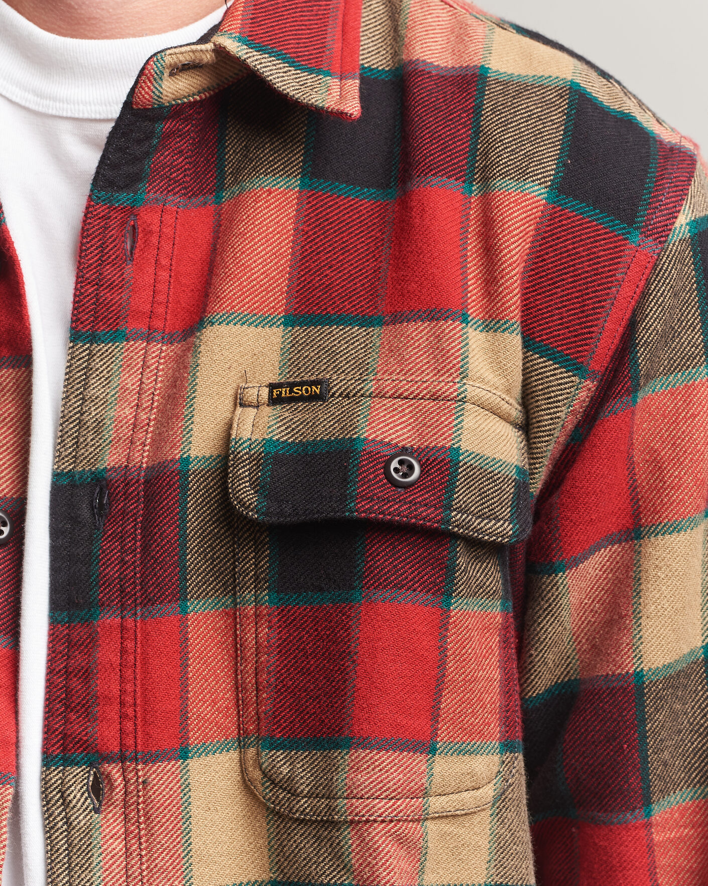 Heren | Overhemden | Filson | Vintage Flannel Work Shirt Red/Cream