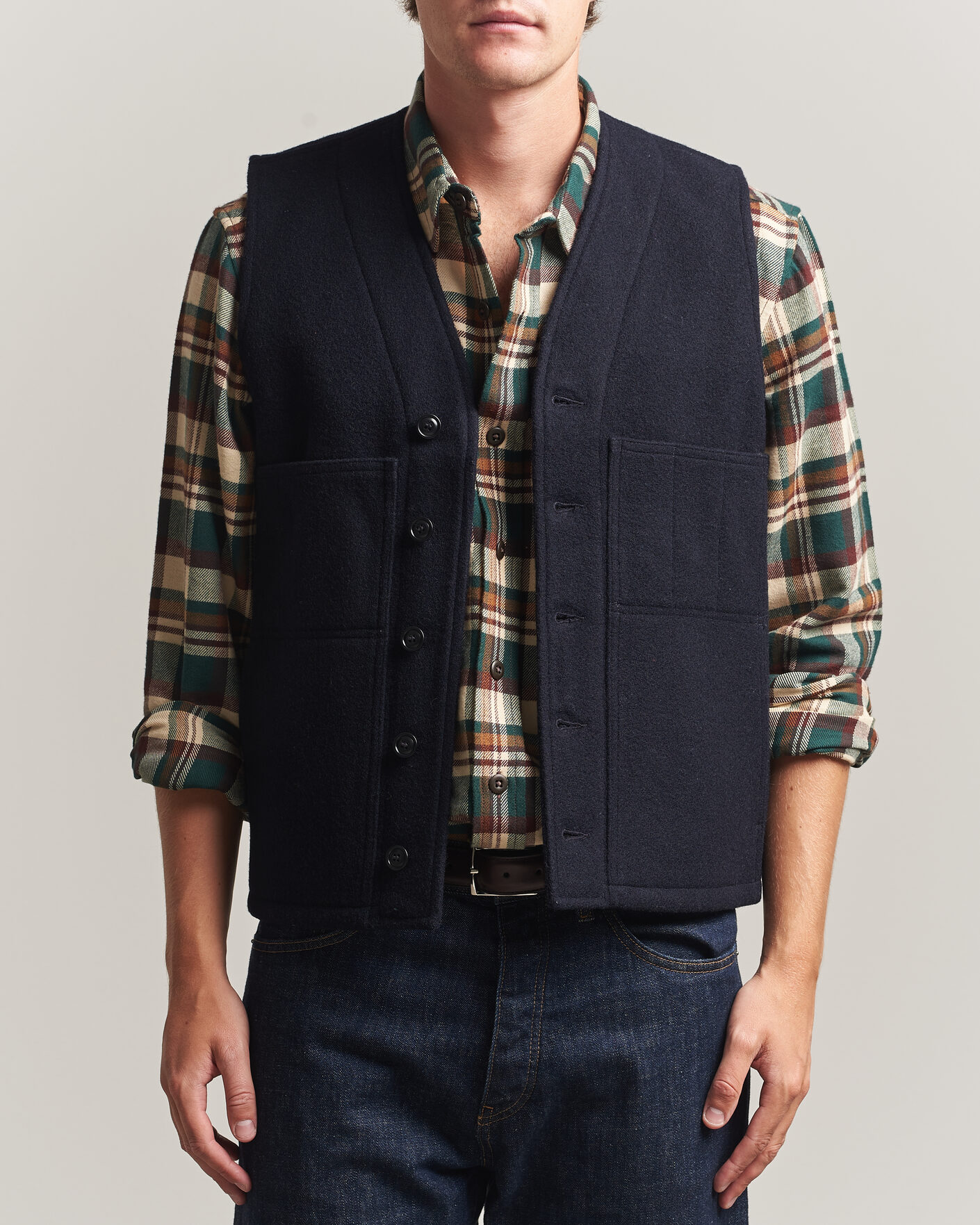 Heren | Gilets | Filson | Mackinaw Wool Vest Navy