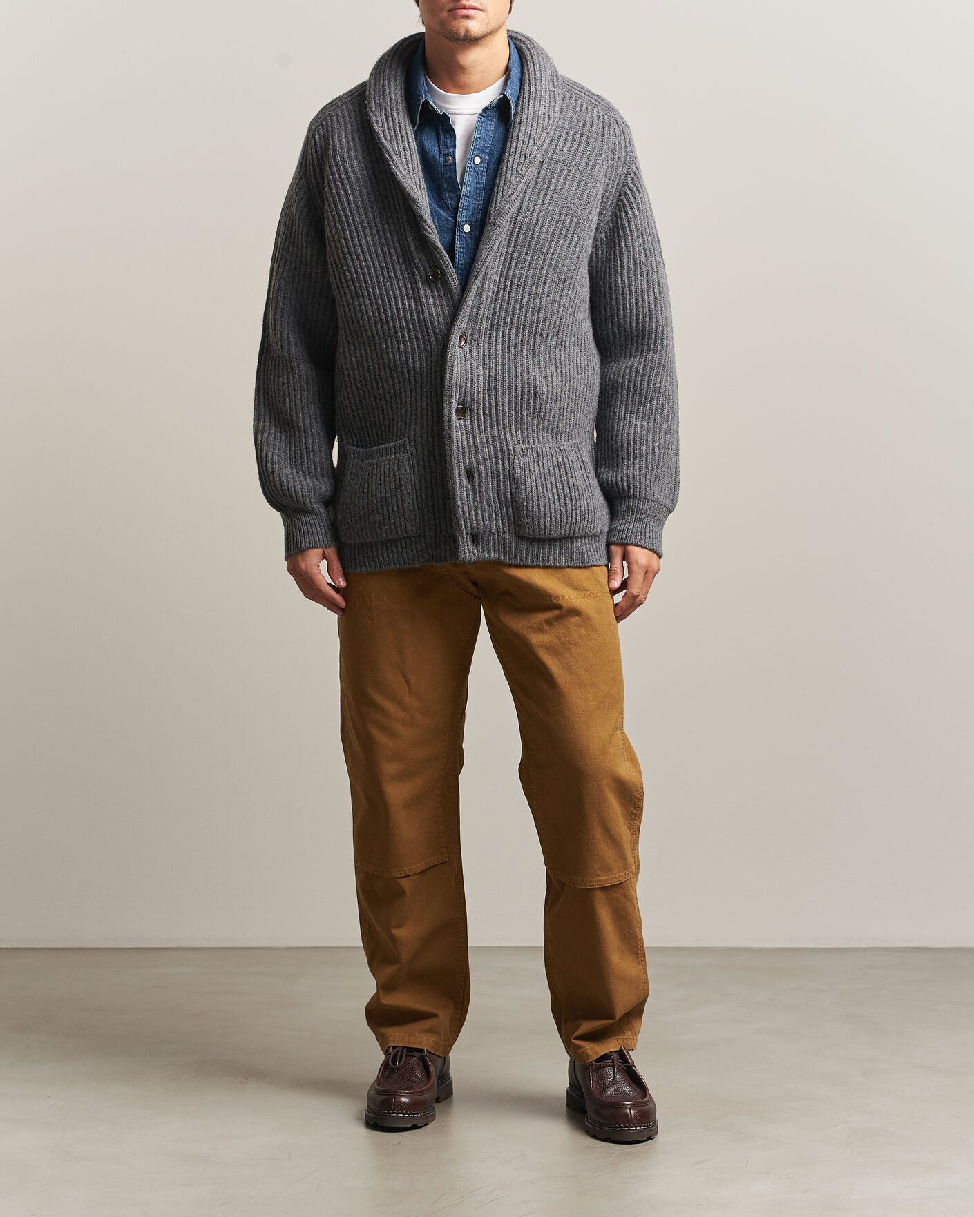 Heren | Truien | Filson | Bristol Cardigan Sweater Medium Grey Melange