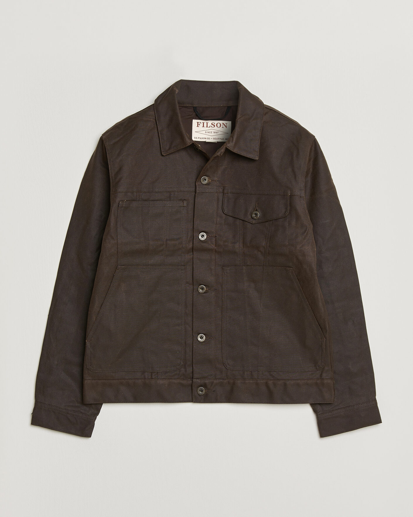 Heren | Jassen | Filson | Short Lined Tin Cloth Cruiser Dark Brown