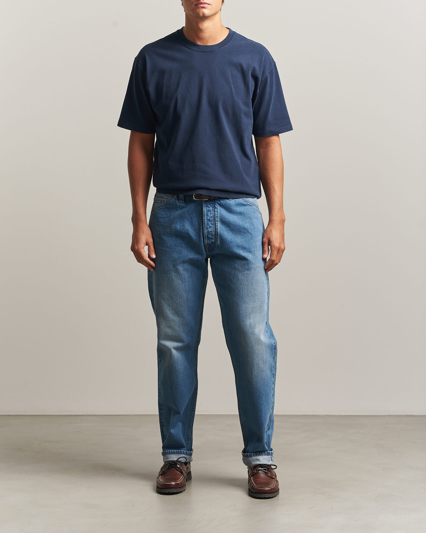 Heren | T-shirts | Drake's | Short Sleeve Hiking T-Shirt Navy