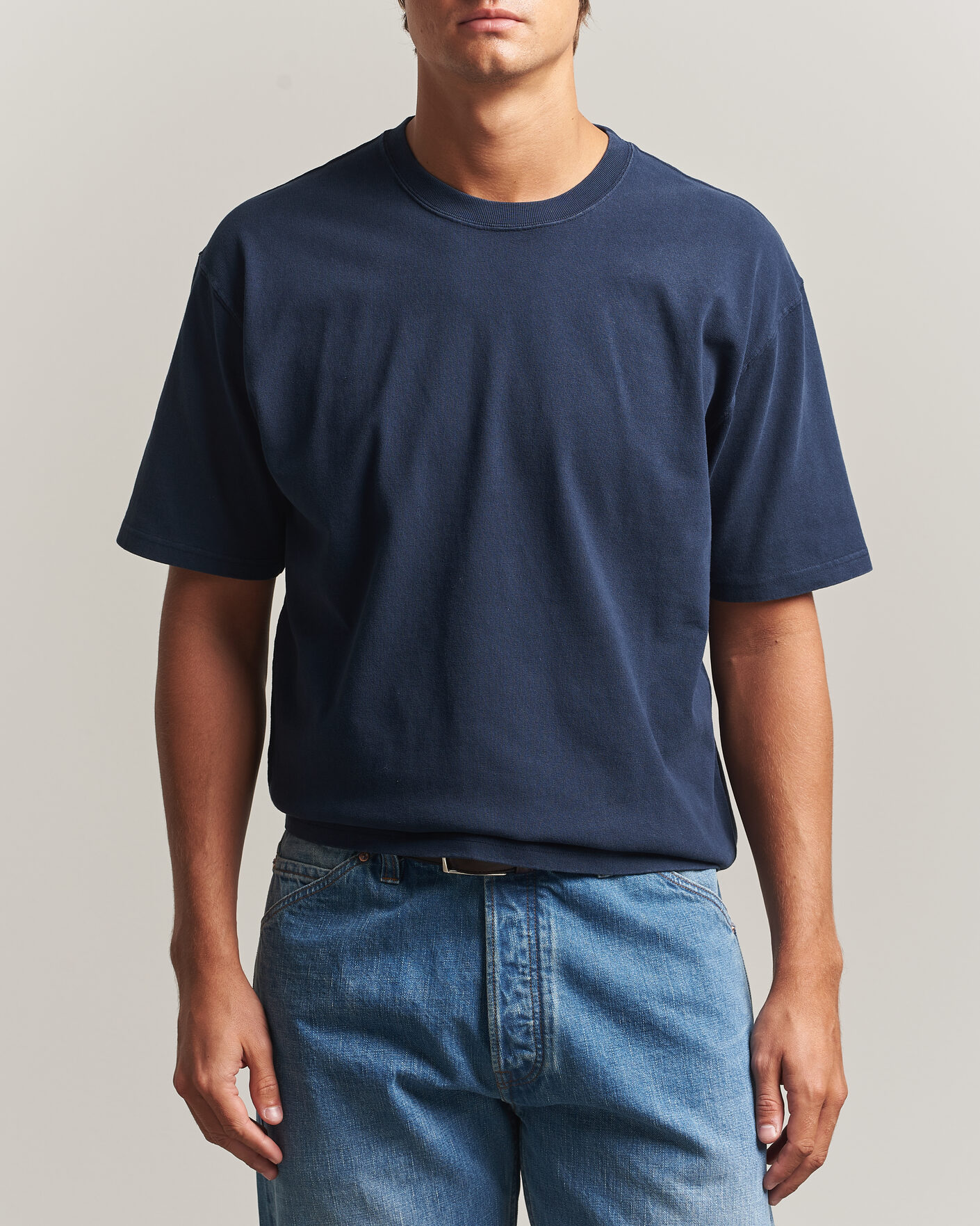 Heren | T-shirts | Drake's | Short Sleeve Hiking T-Shirt Navy
