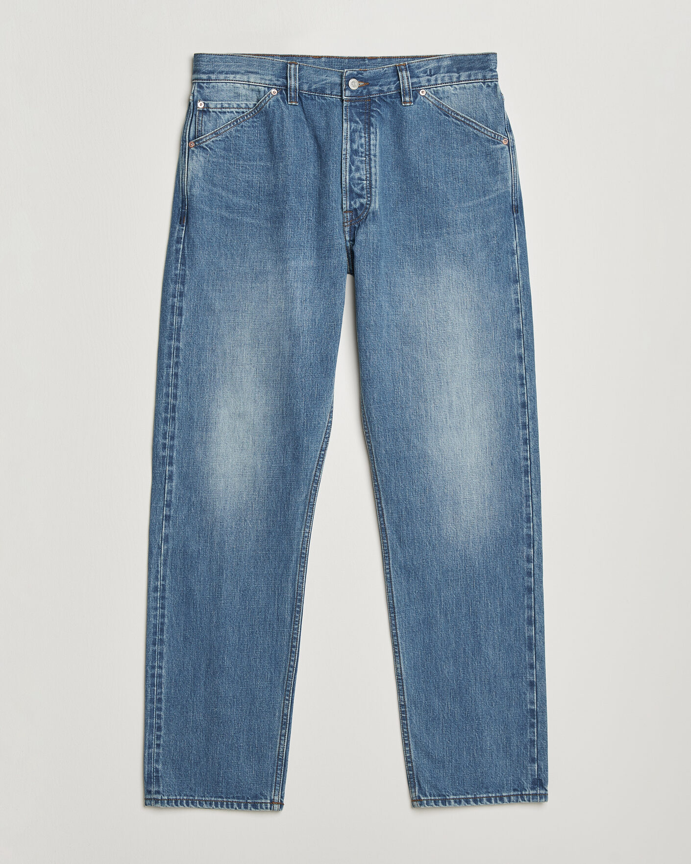 Heren | Jeans | Drake's | 5-Pocket Japanese Selvedge Denim Stone Wash