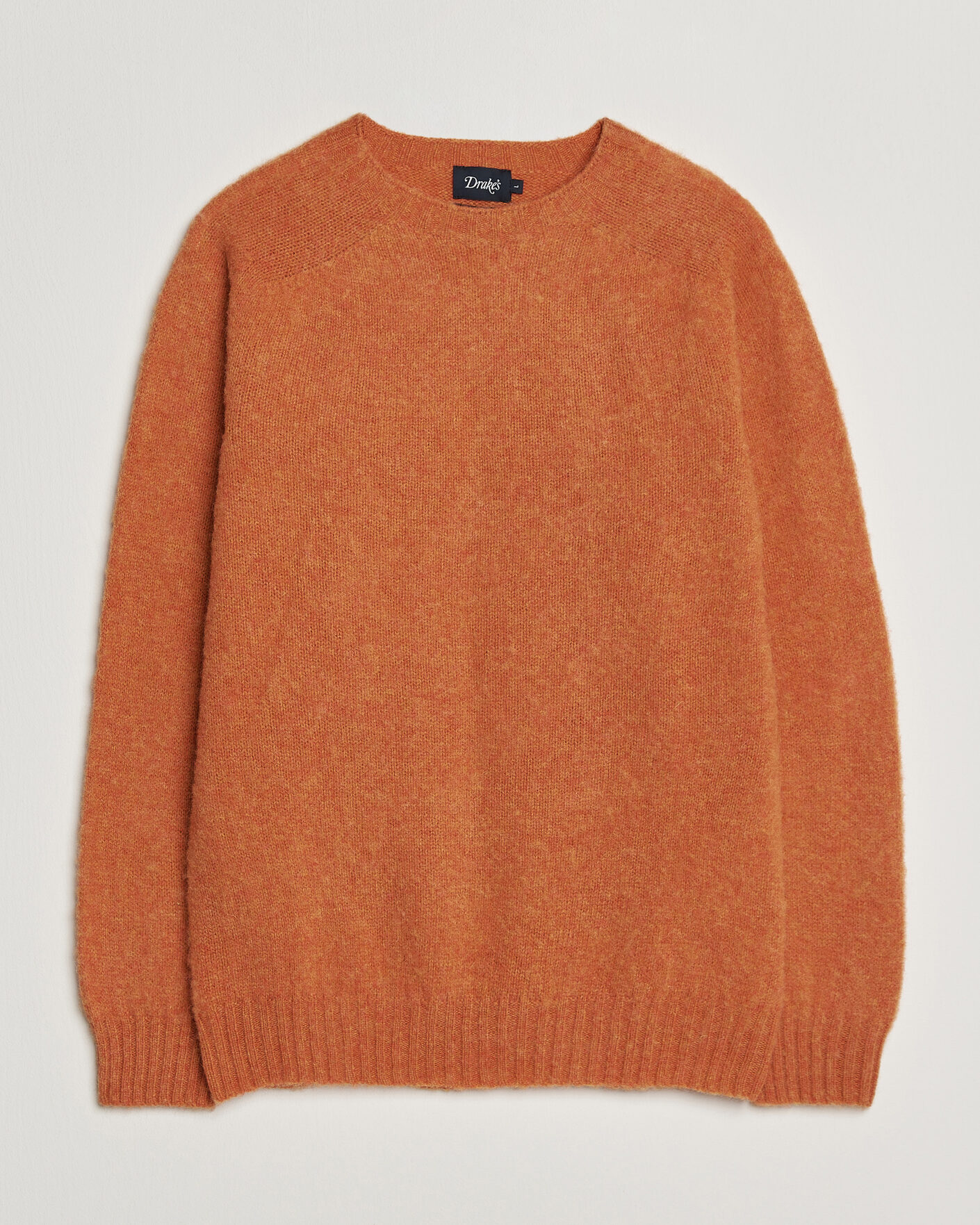 Heren | Truien | Drake's | Brushed Shetland Crew Orange