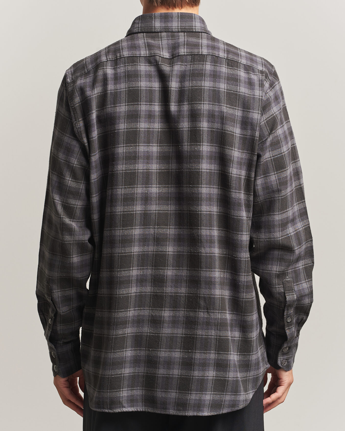 Heren | Overhemden | Drake's | Cotton/Silk Two Pocket Shirt Grey