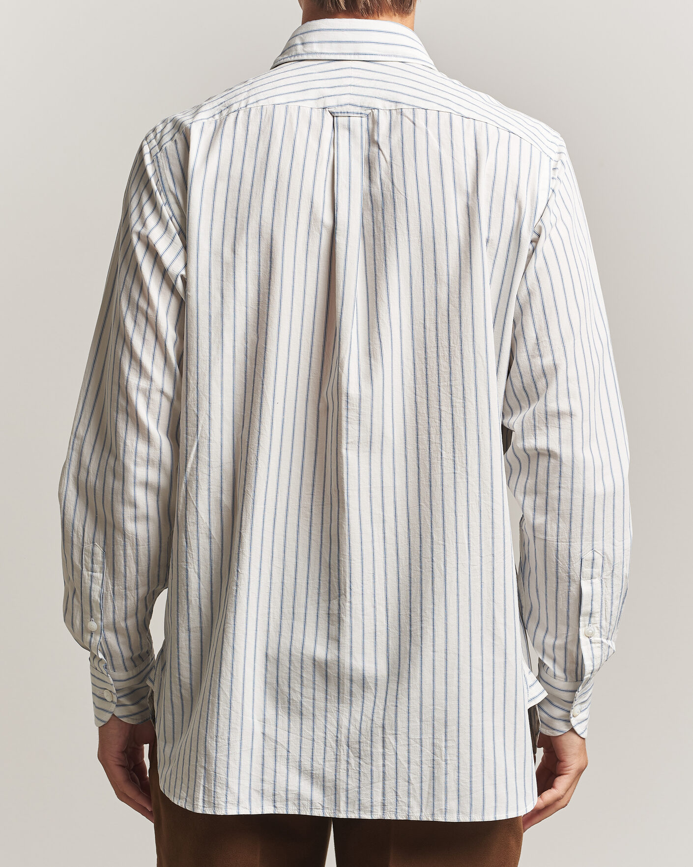 Heren | Overhemden | Drake's | One Pocket Halo Stripe Shirt White