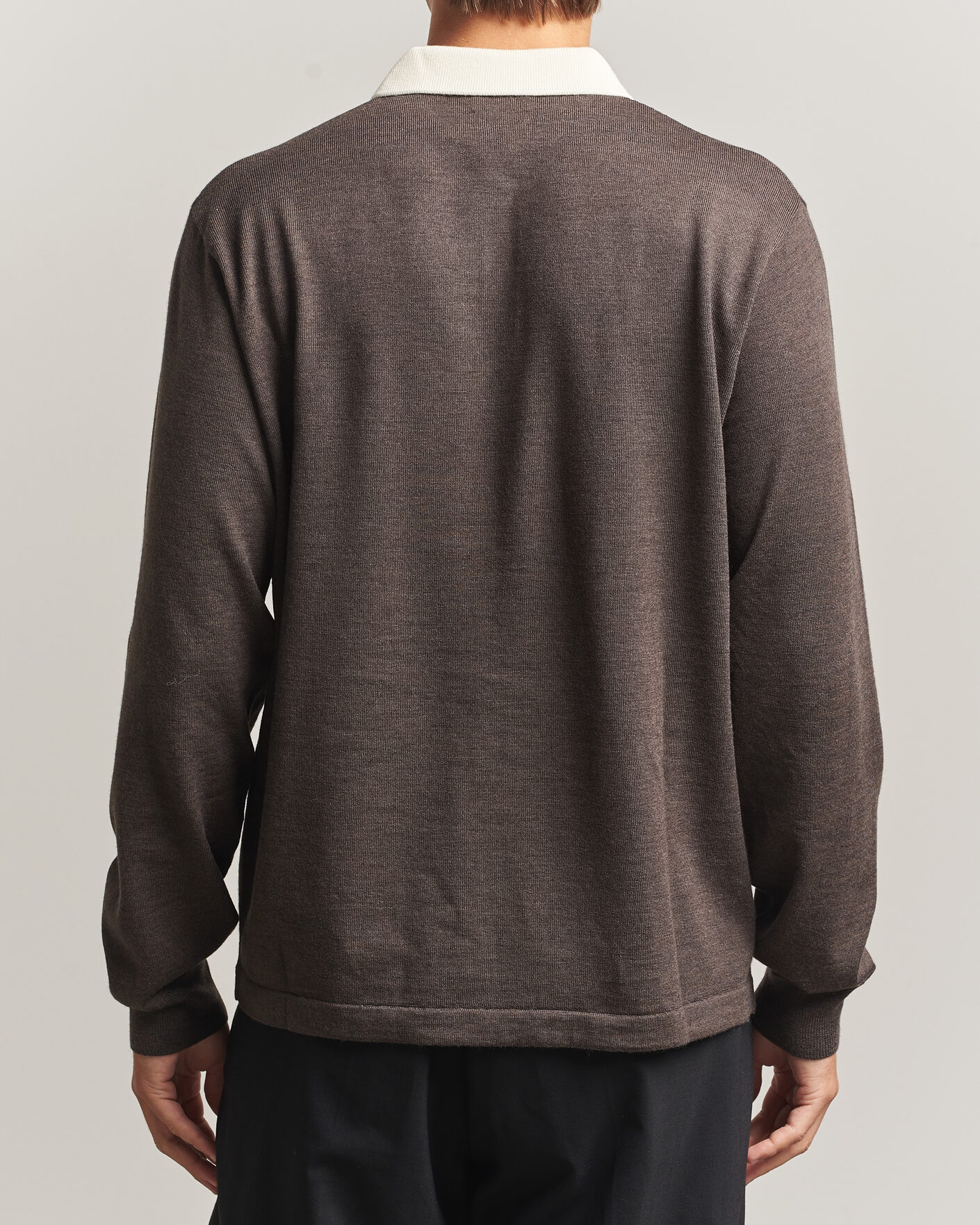 Heren | Truien | Drake's | Solid Knitted Rugby Brown