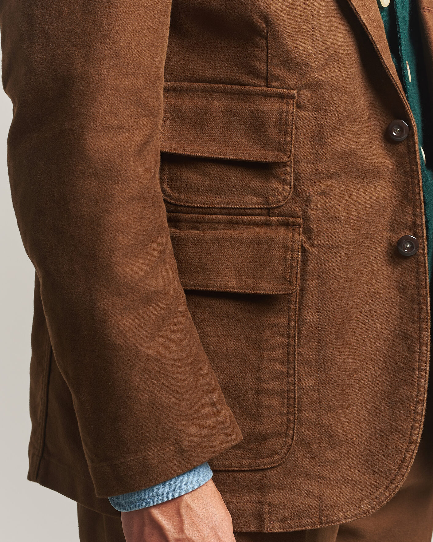 Heren | Blazers | Drake's | MKIV Japanese Moleskin Games Blazer Brown