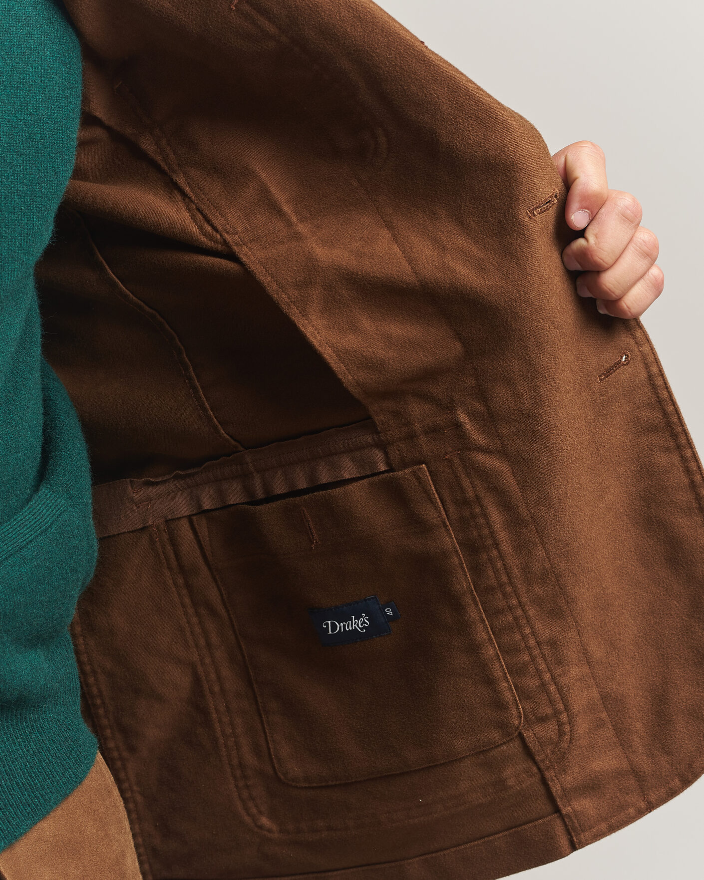 Heren | Blazers | Drake's | MKIV Japanese Moleskin Games Blazer Brown