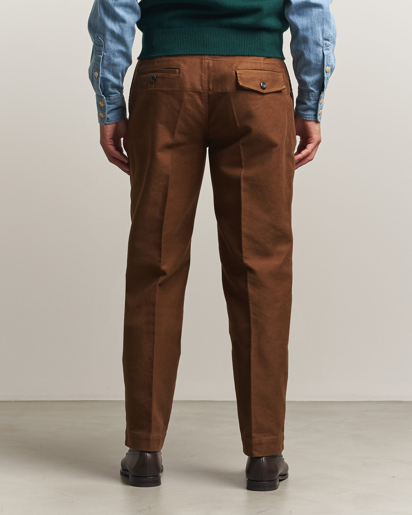 Heren | Broeken | Drake's | MKIV Japanese Moleskin Games Trousers Brown