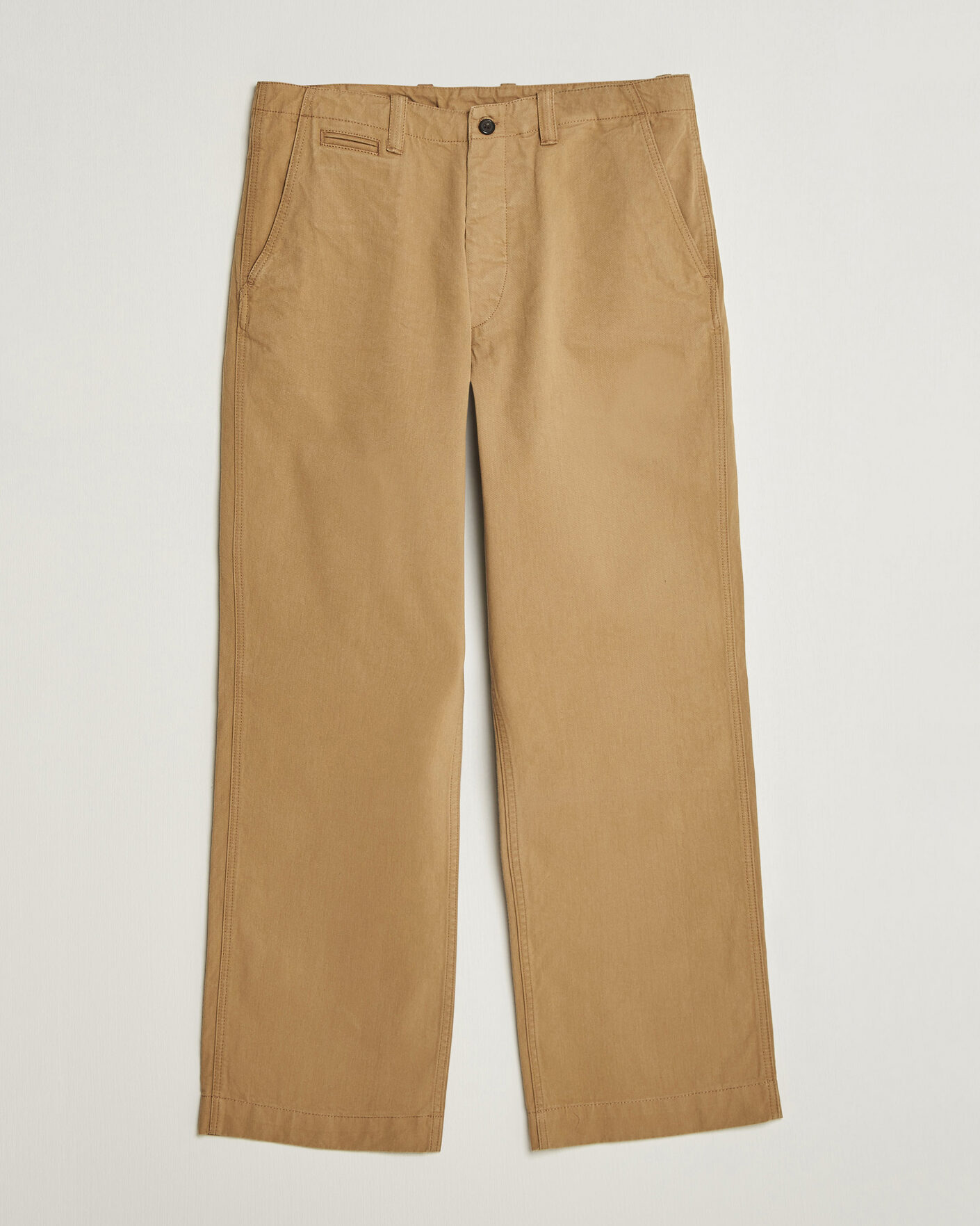 Heren | Broeken | Drake's | Twill Officer Chino Beige