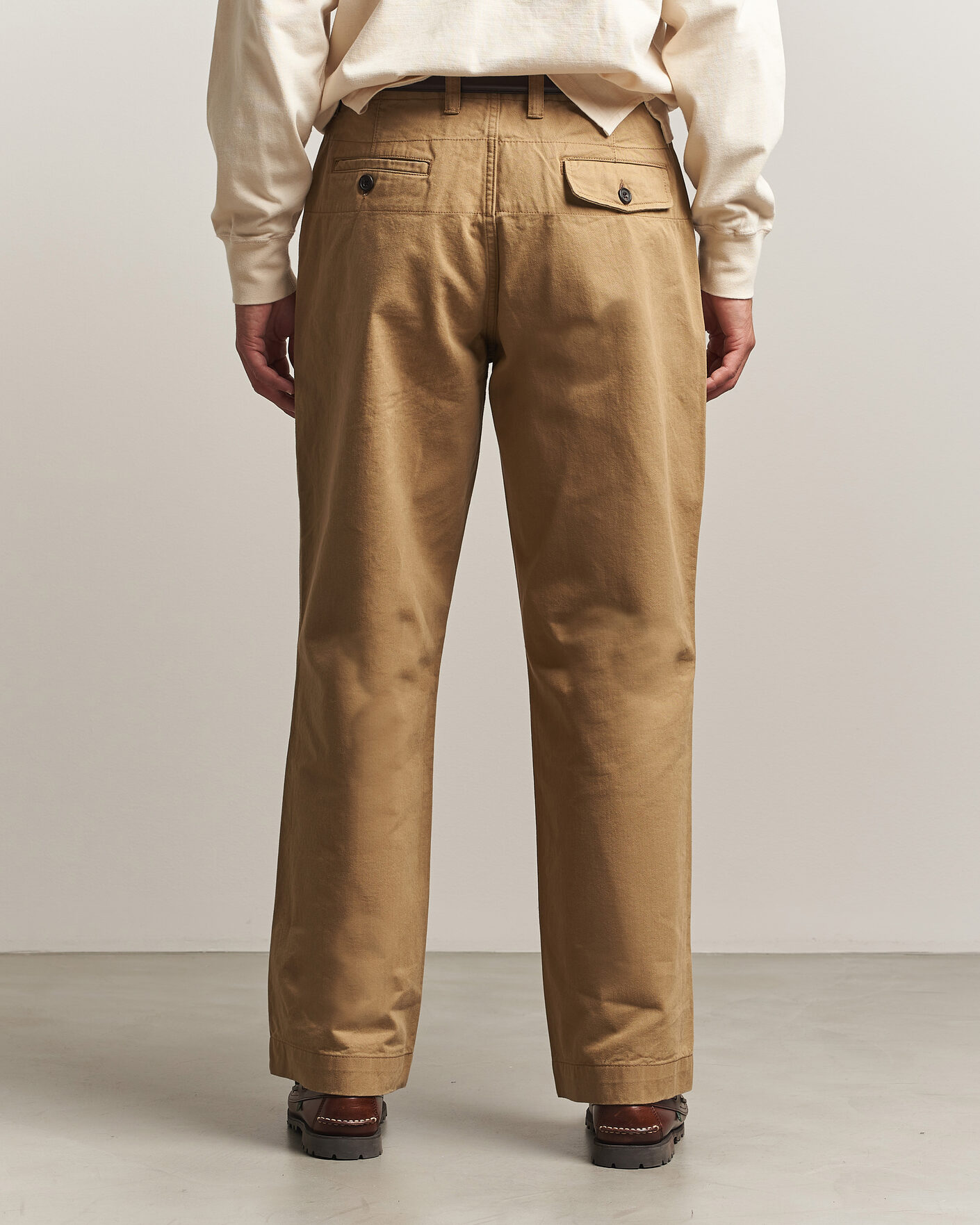 Heren | Broeken | Drake's | Twill Officer Chino Beige