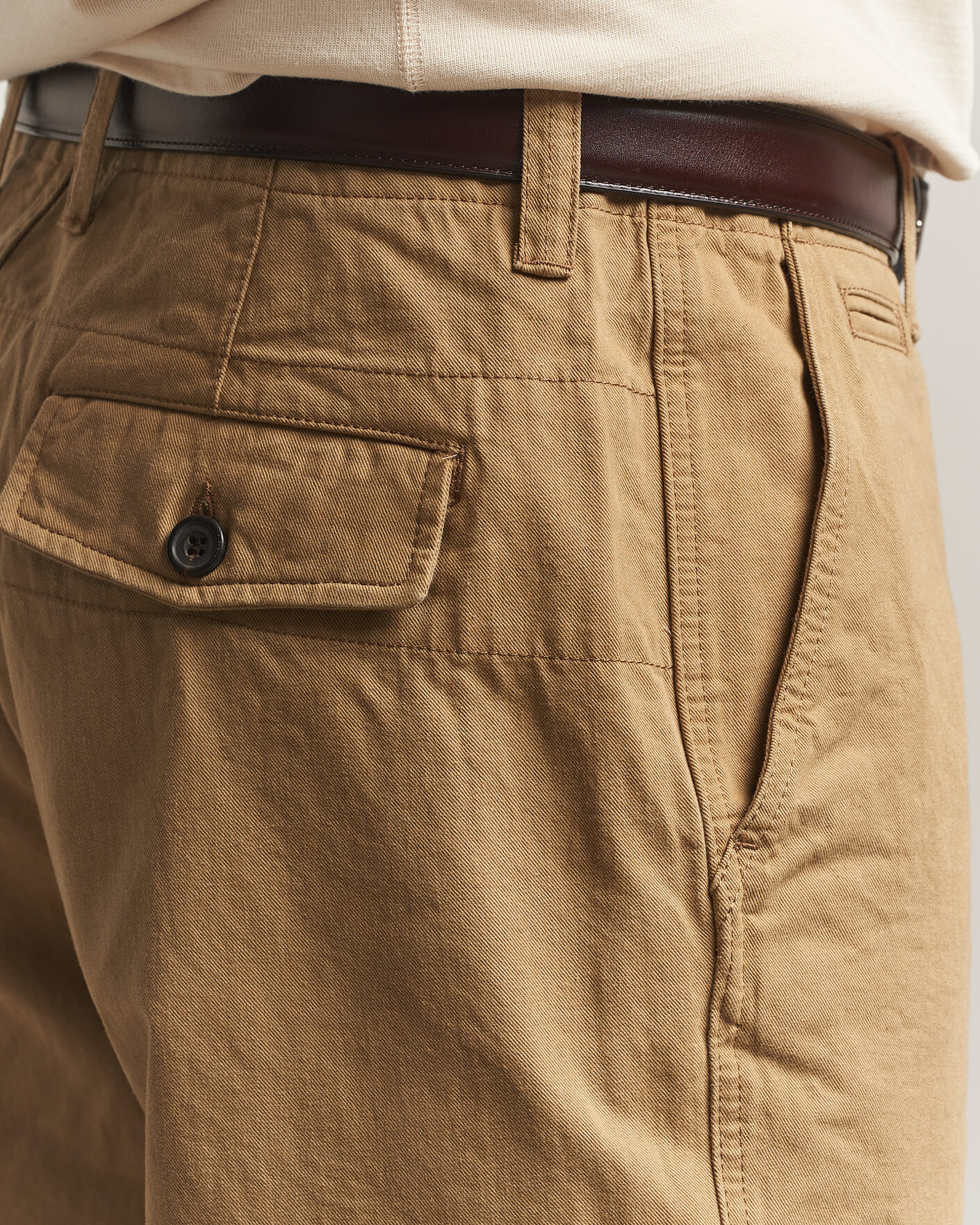 Heren | Broeken | Drake's | Twill Officer Chino Beige