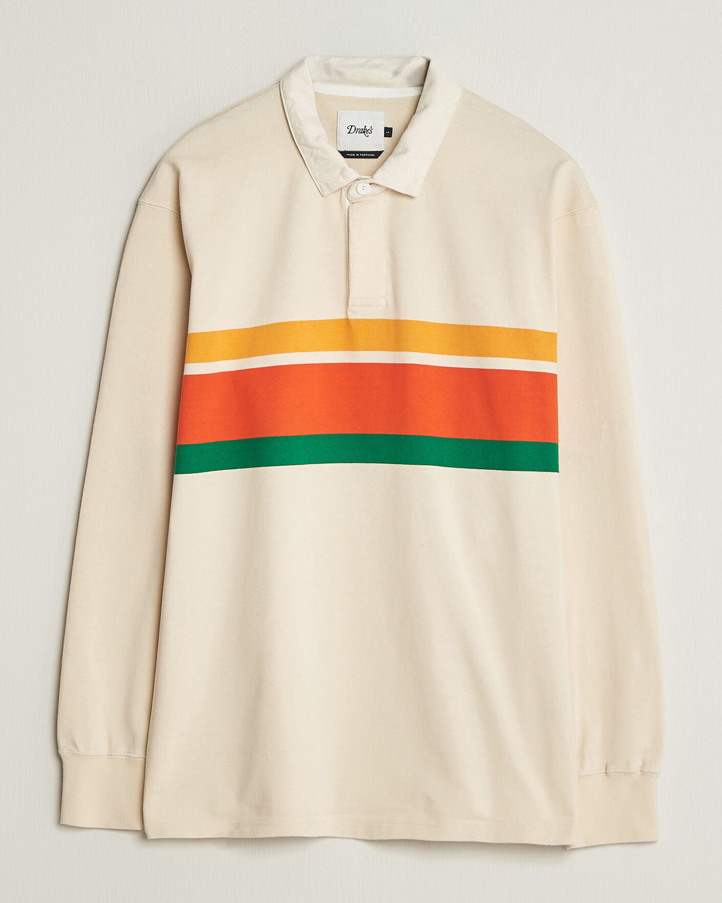 Heren | Truien | Drake's | Middle Stripe Rugby Ecru