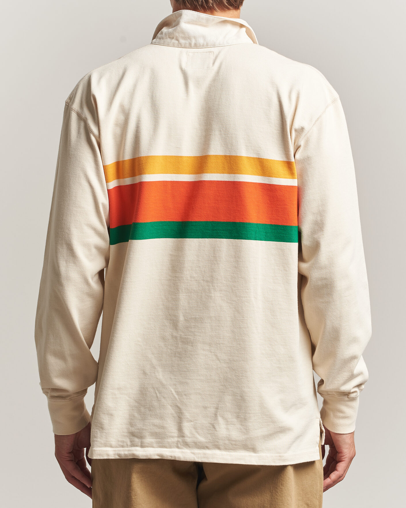 Heren | Truien | Drake's | Middle Stripe Rugby Ecru