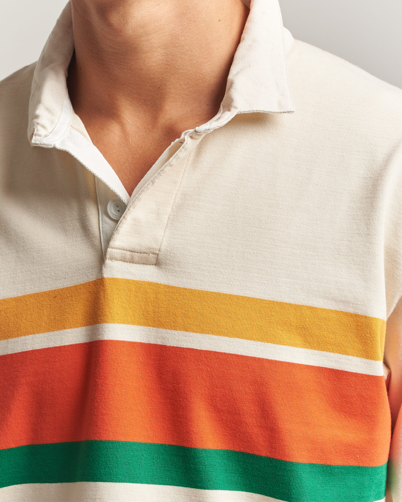Heren | Truien | Drake's | Middle Stripe Rugby Ecru