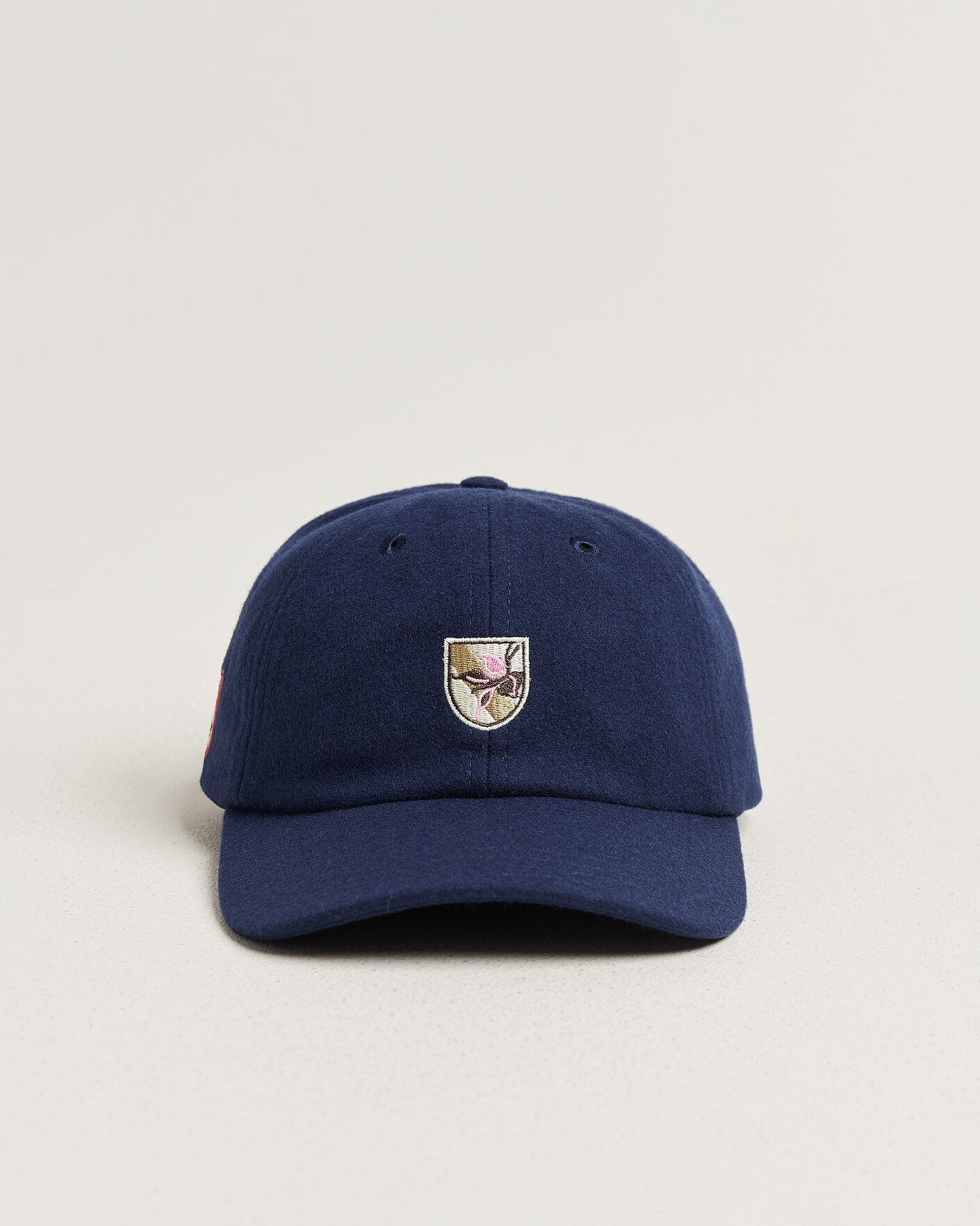 Heren | Hoeden en petten | Drake's | Crest Merino Wool Baseball Cap Navy