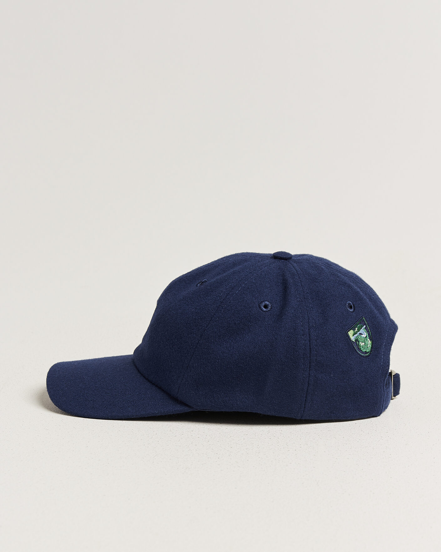 Heren | Hoeden en petten | Drake's | Crest Merino Wool Baseball Cap Navy