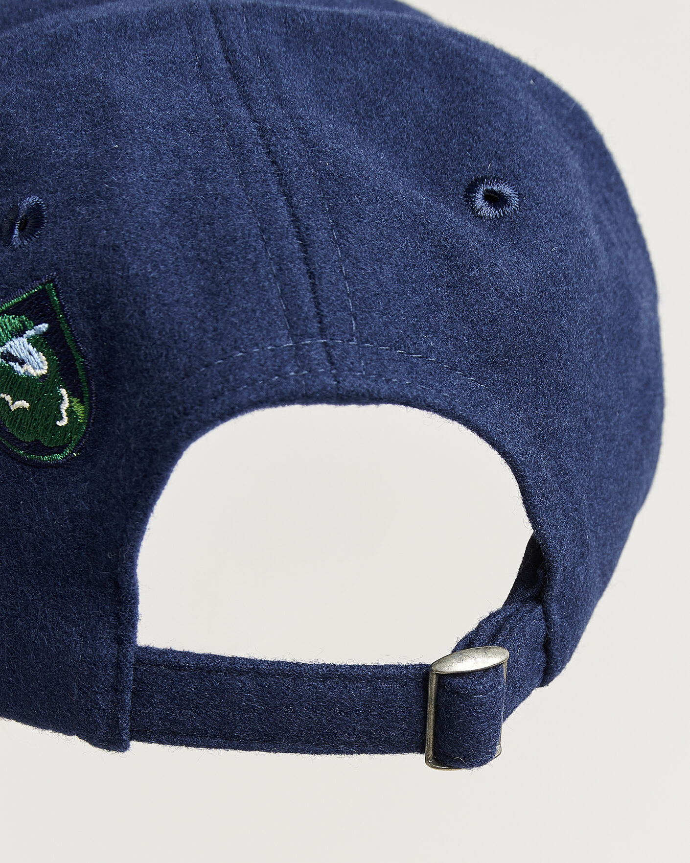 Heren | Hoeden en petten | Drake's | Crest Merino Wool Baseball Cap Navy
