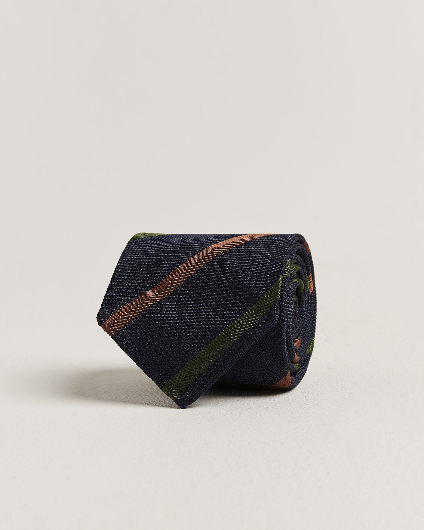 Heren | Stropdassen | Drake's | Multistripe Grenadine Silk Tie Navy/Green/Brown