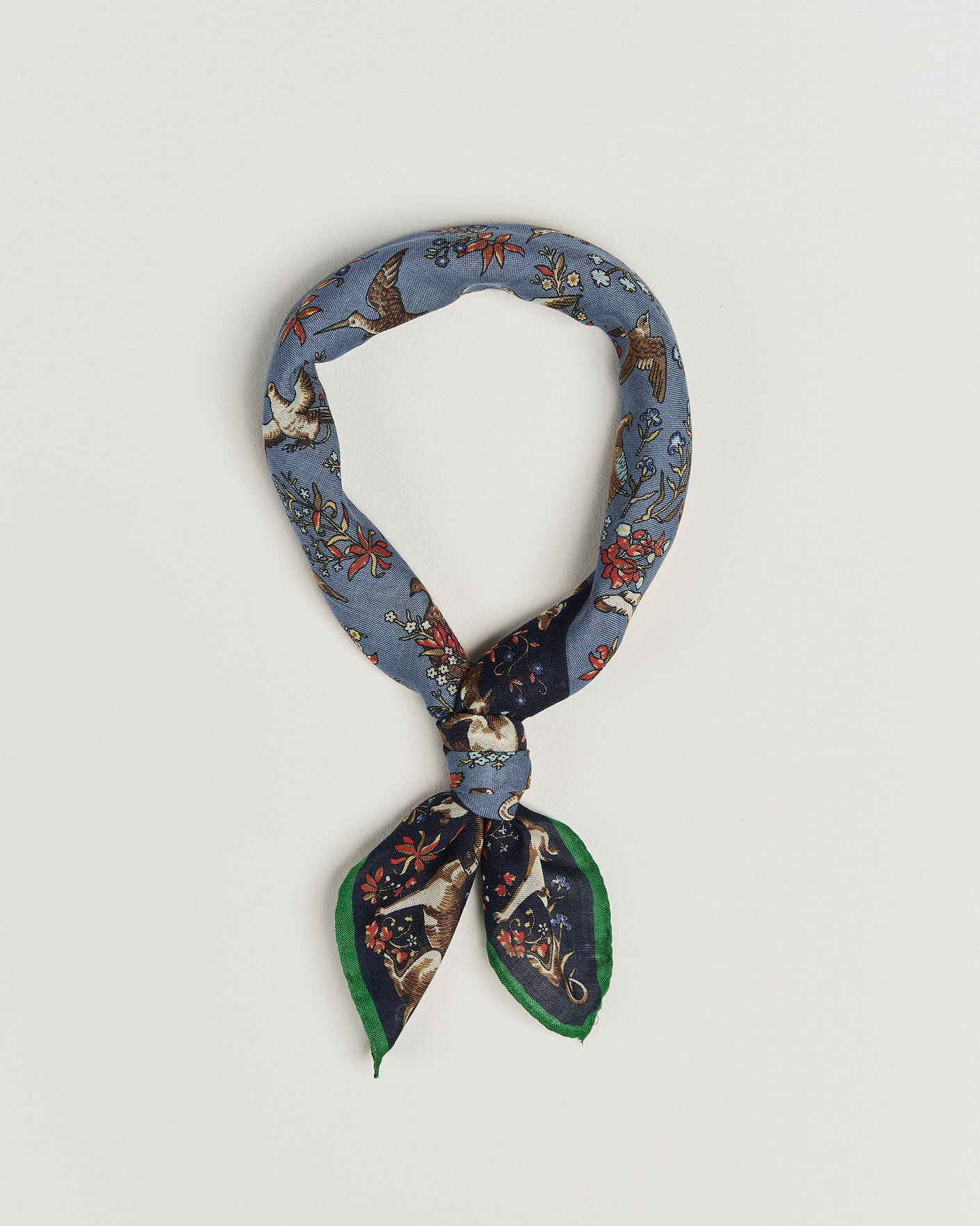 Heren | Sjaals | Drake's | Unicorn Tapestry Wool/Silk Bandana Navy