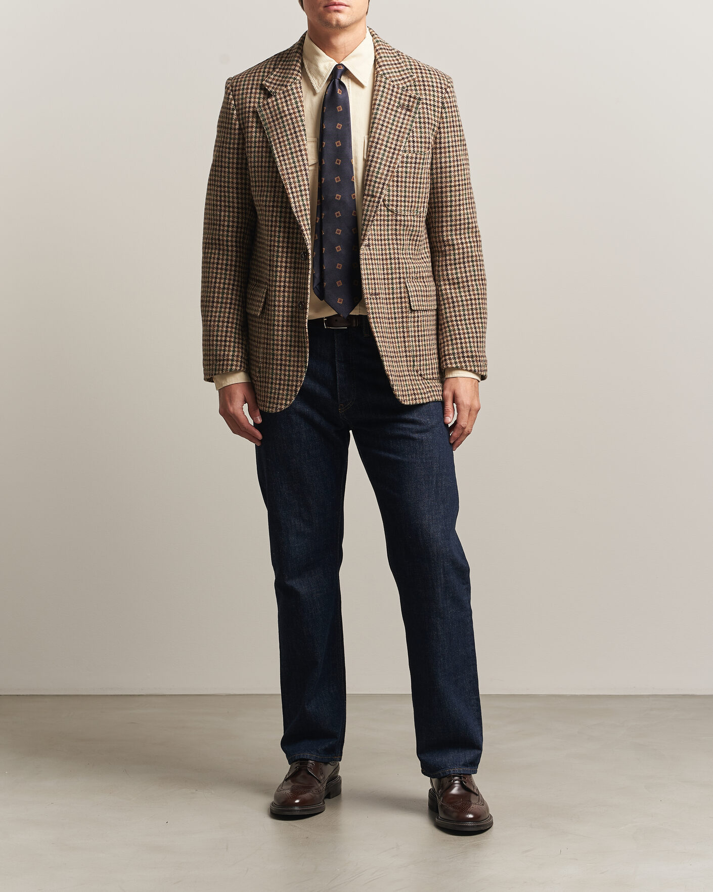 Heren | Blazers | Drake's | MKVII Tweed Houndcheck Games Blazer Brown