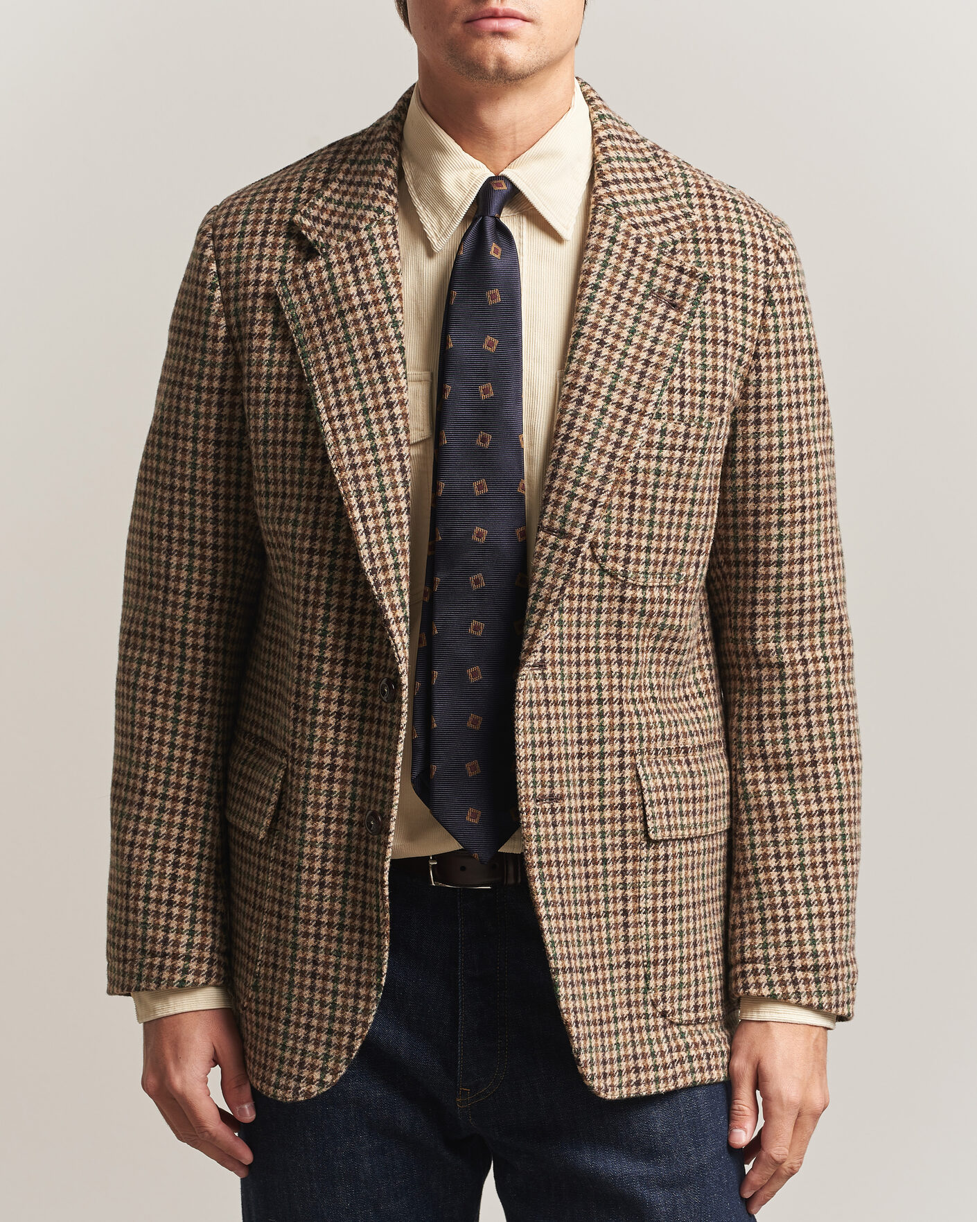 Heren | Blazers | Drake's | MKVII Tweed Houndcheck Games Blazer Brown