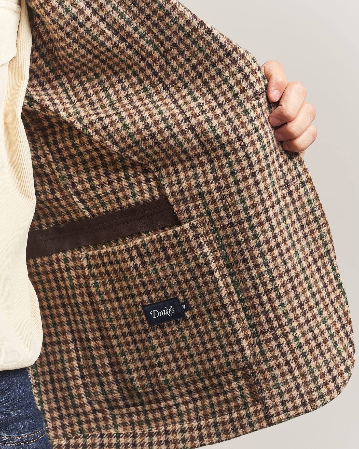 Heren | Blazers | Drake's | MKVII Tweed Houndcheck Games Blazer Brown
