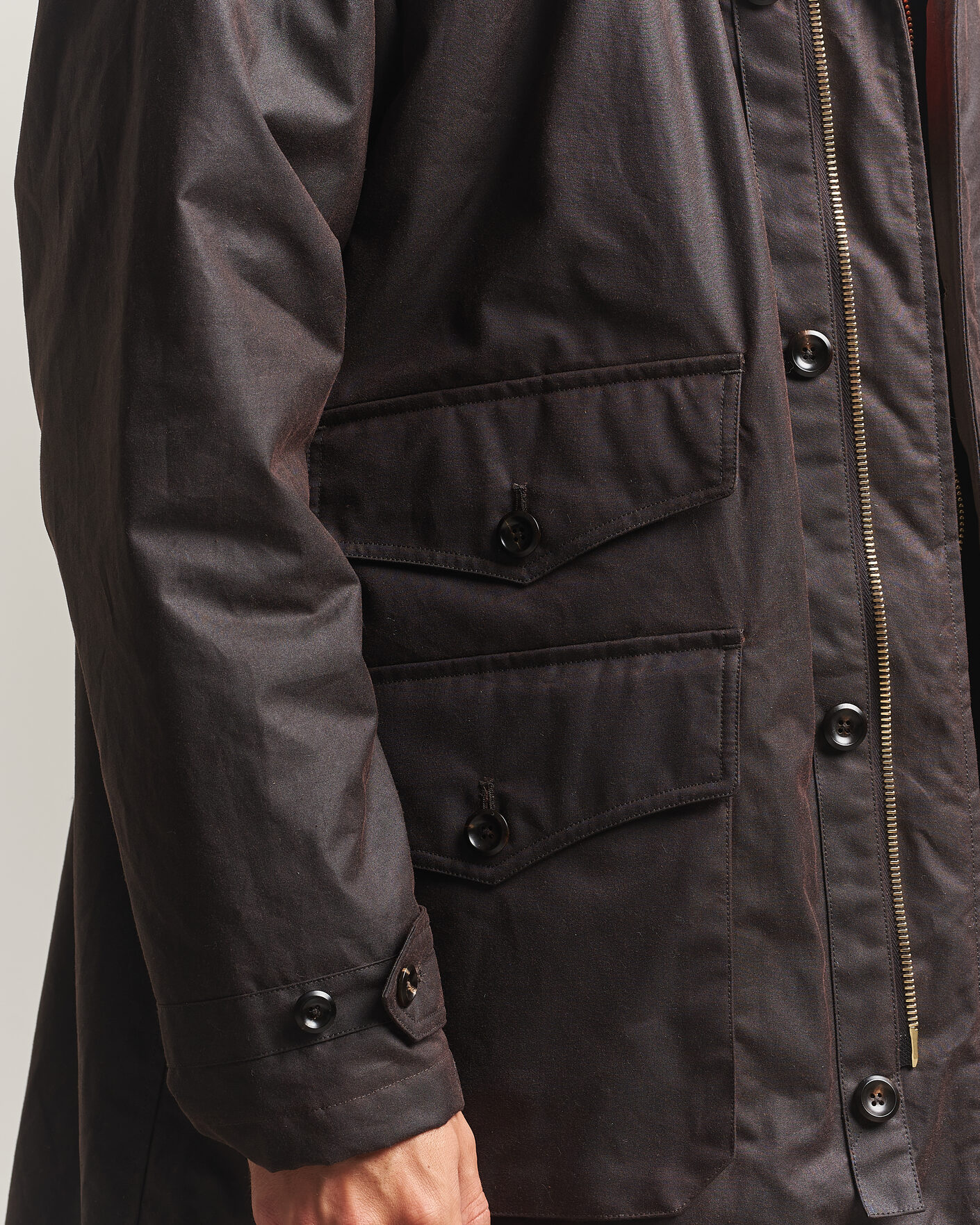 Heren | Jassen | Drake's | Military Waxed Mac Rustic