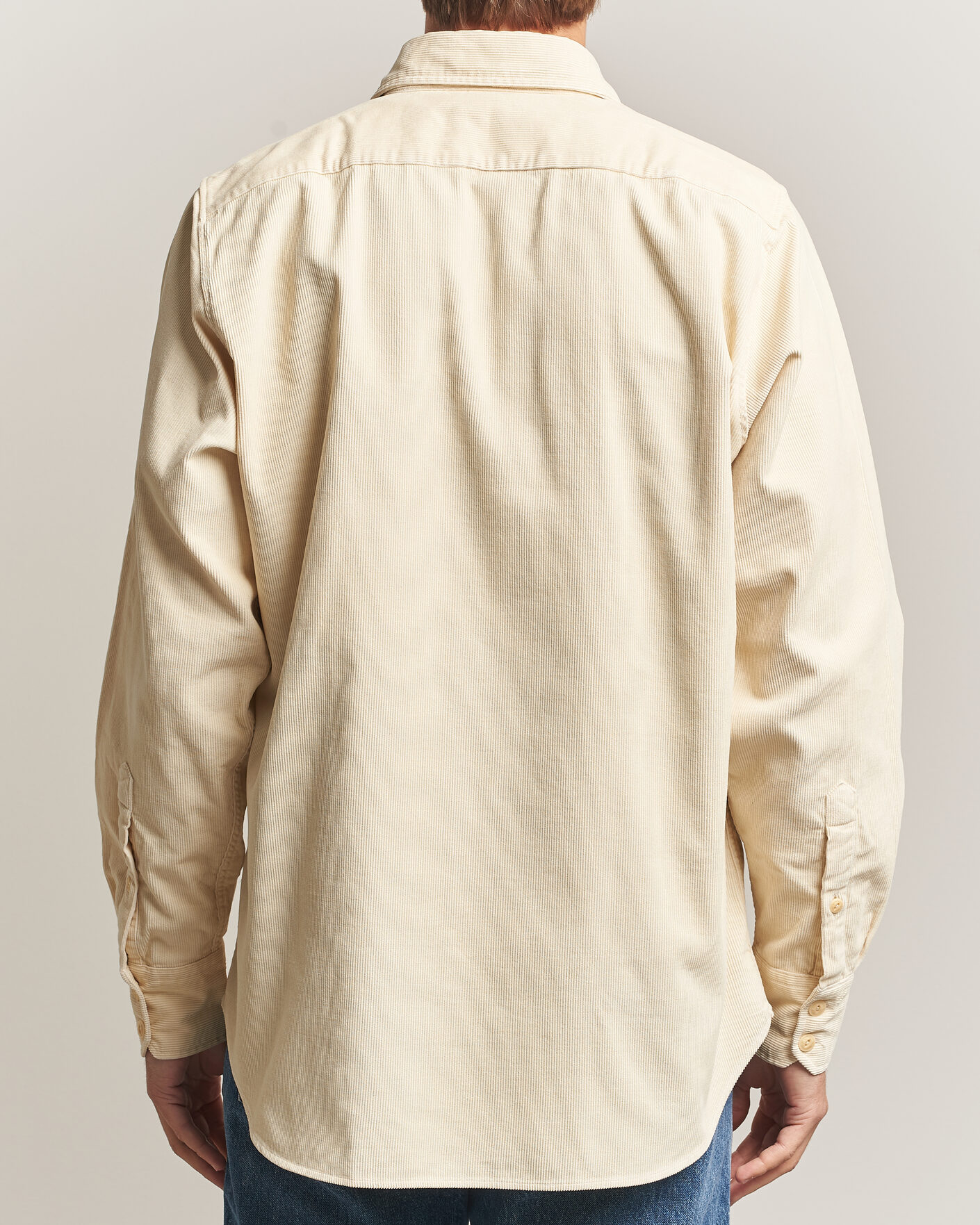 Heren | Overhemden | Drake's | Two Pocket Corduroy Shirt Ecru