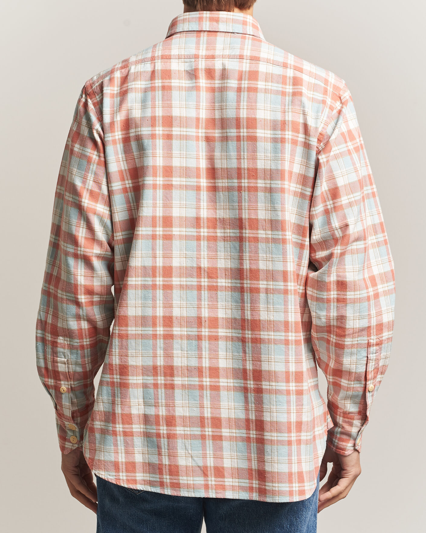 Heren | Overhemden | Drake's | Two Pocket Check Shirt Pink/Blue