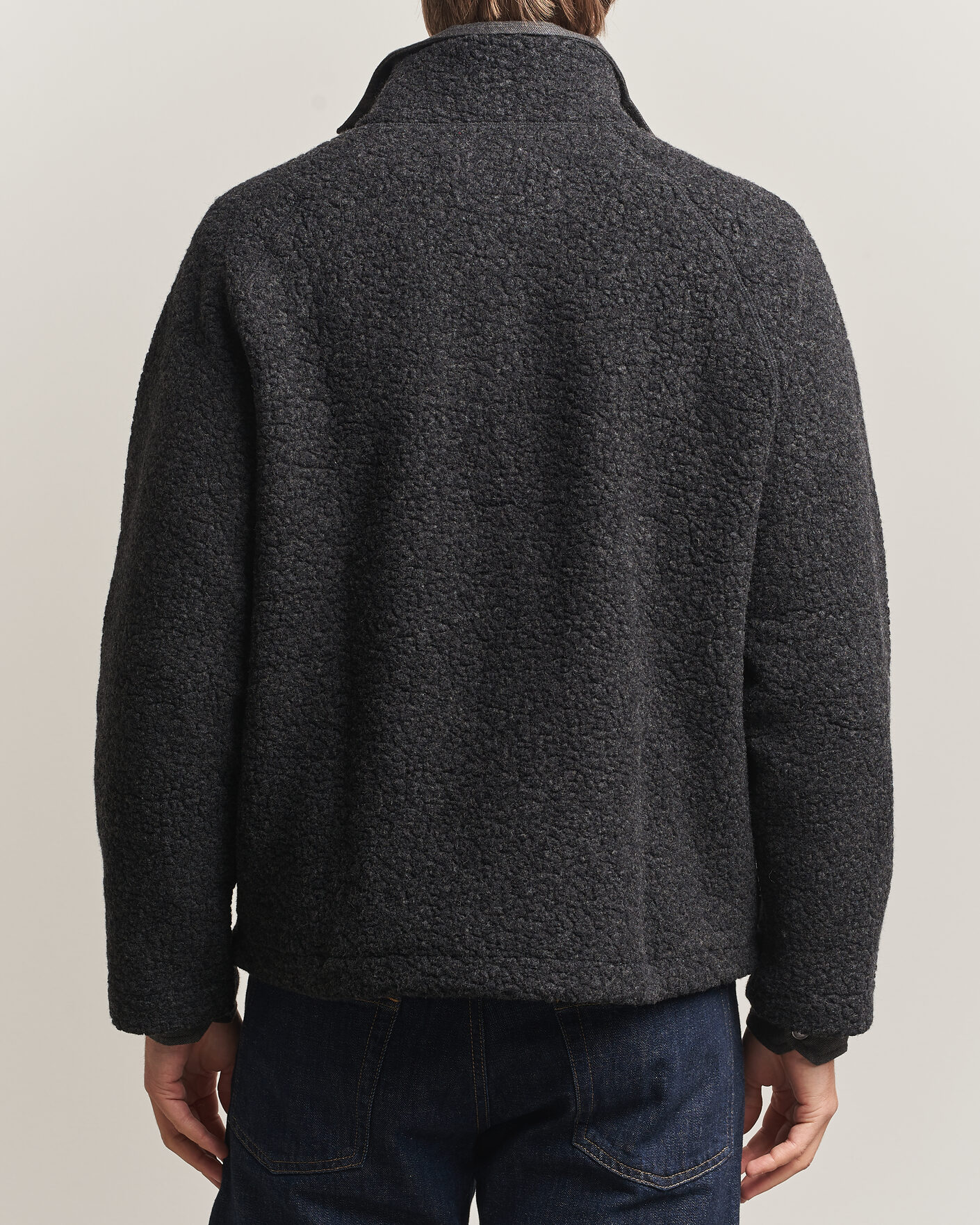 Heren | Truien | Drake's | Mock Neck Fleece Grey