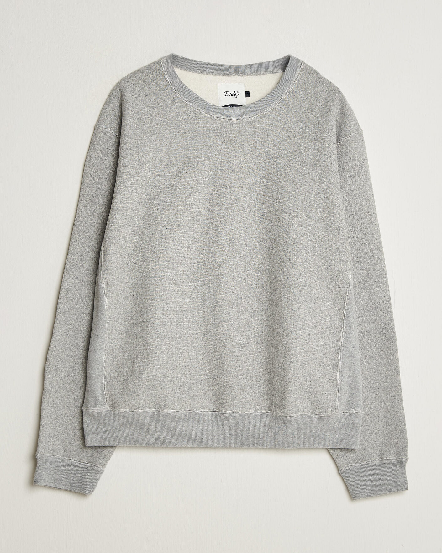 Heren | Truien | Drake's | Reverse Weave Crewneck Sweatshirt Grey