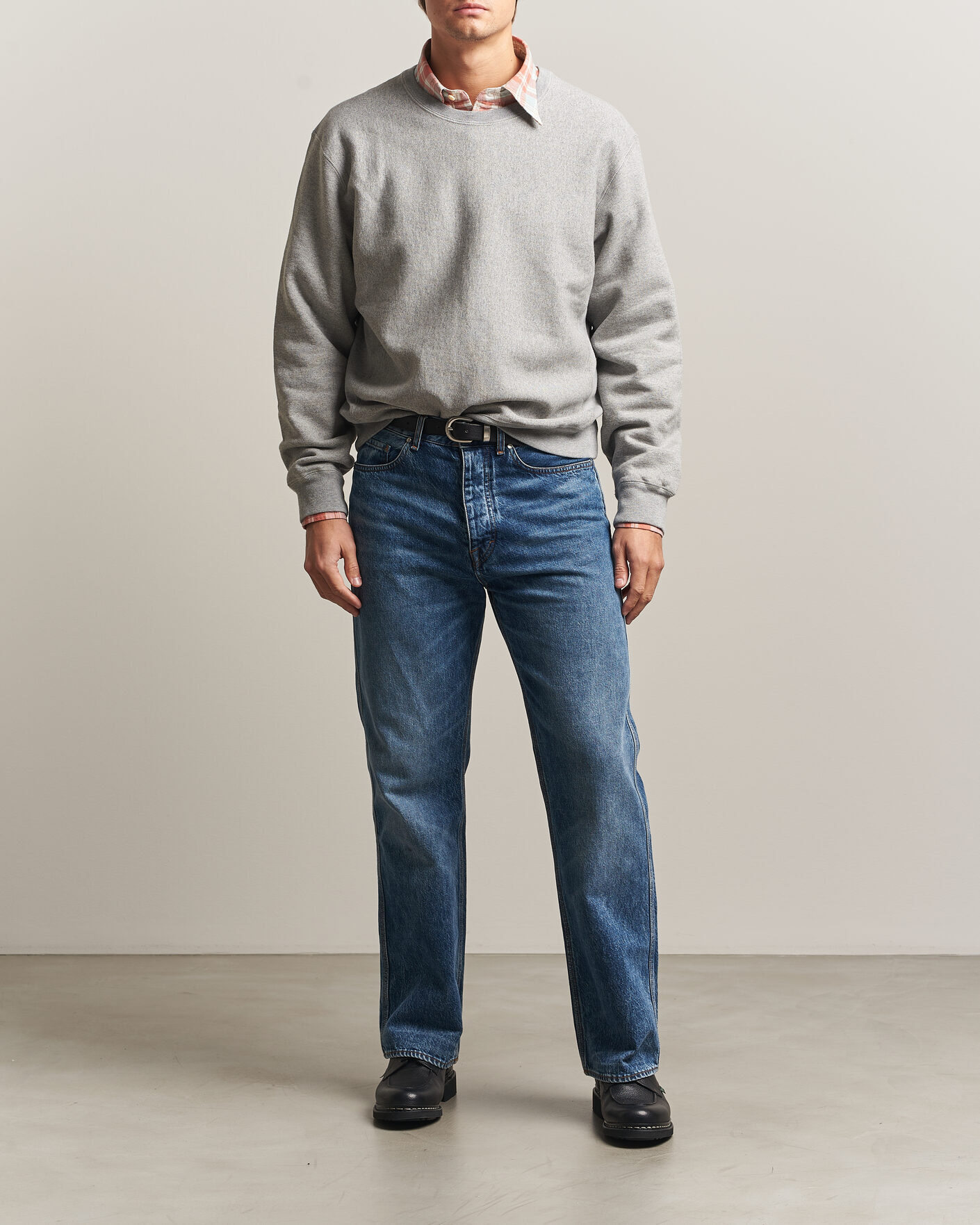 Heren | Truien | Drake's | Reverse Weave Crewneck Sweatshirt Grey
