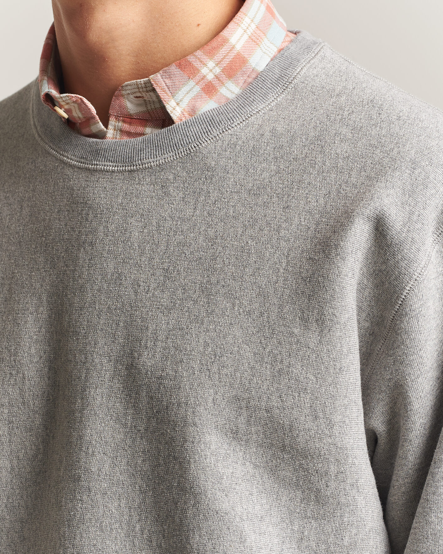 Heren | Truien | Drake's | Reverse Weave Crewneck Sweatshirt Grey