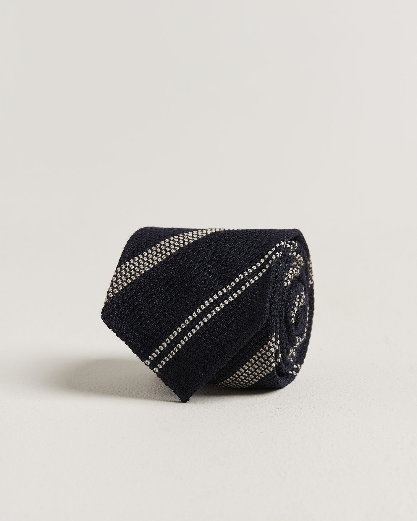 Heren | Stropdassen | Drake's | Striped Grenadine Tie Navy/White