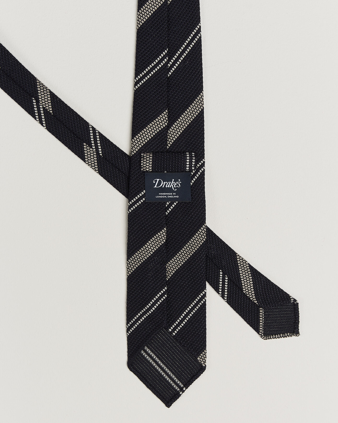Heren | Stropdassen | Drake's | Striped Grenadine Tie Navy/White