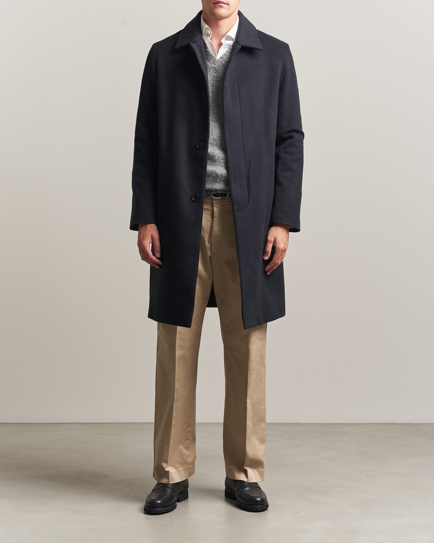 Heren | Jassen | Mackintosh | Dunkeld Wool/Cashmere Coat Navy