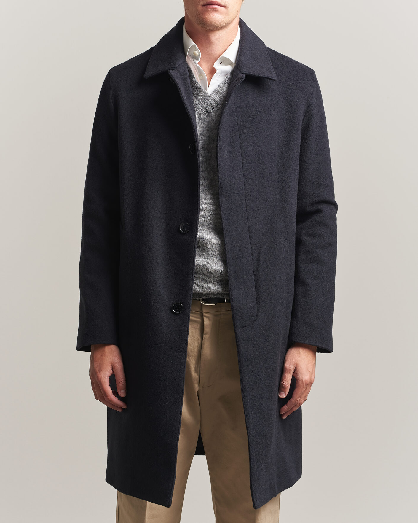 Heren | Jassen | Mackintosh | Dunkeld Wool/Cashmere Coat Navy
