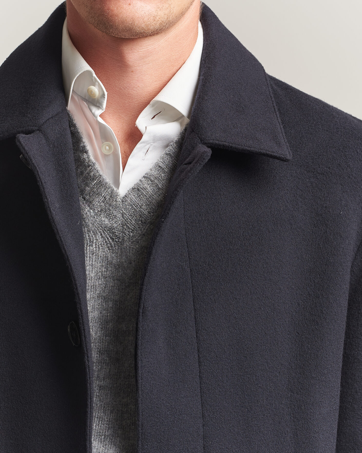 Heren | Jassen | Mackintosh | Dunkeld Wool/Cashmere Coat Navy