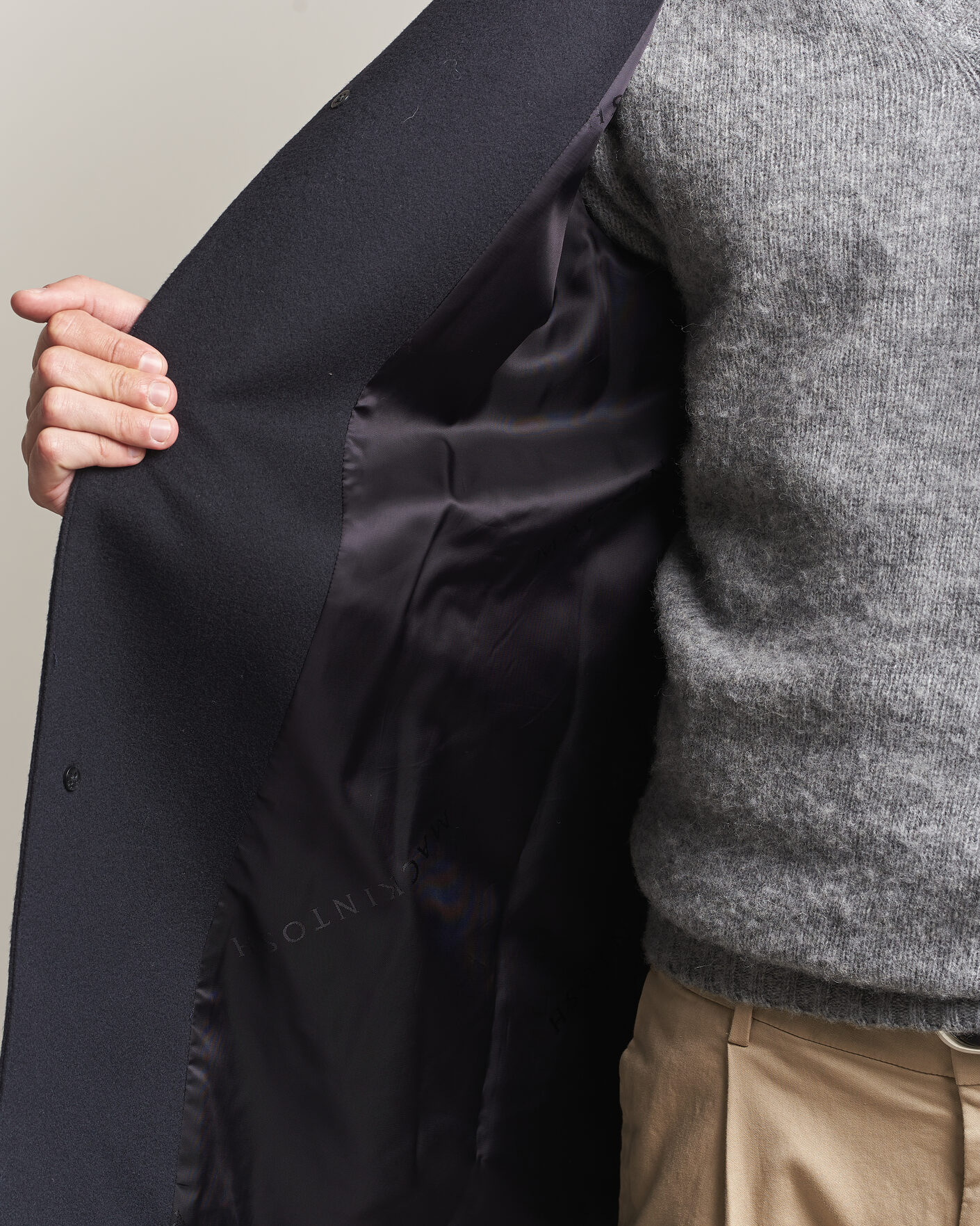 Heren | Jassen | Mackintosh | Dunkeld Wool/Cashmere Coat Navy