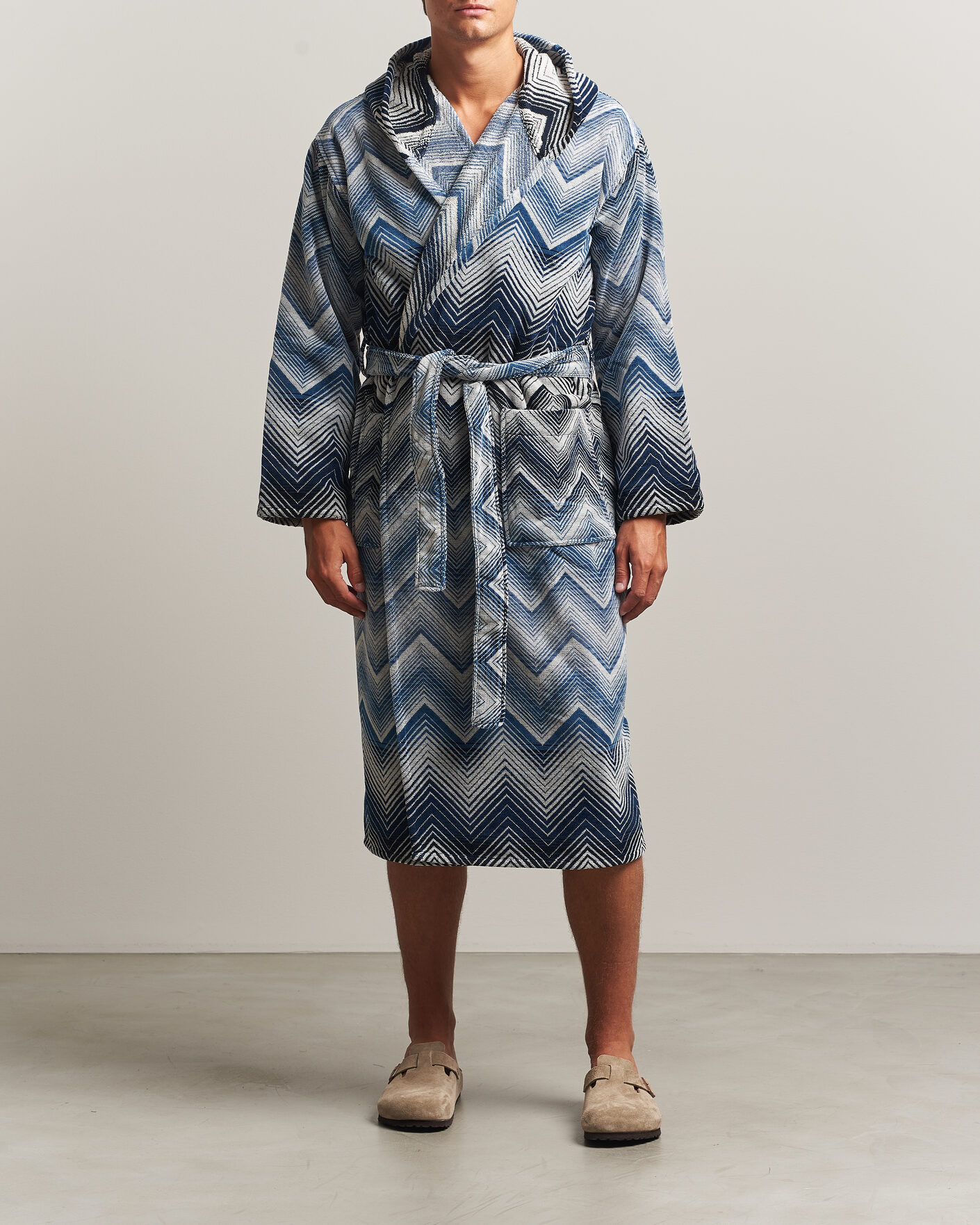 Heren | Pyjama's en gewaden | Missoni Home | Marea Hooded Bathrobe Multi Blue