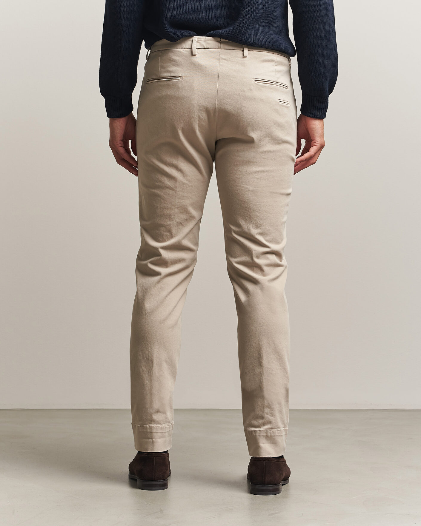 Heren | Broeken | Briglia 1949 | Slim Fit Cotton Stretch Trousers Beige