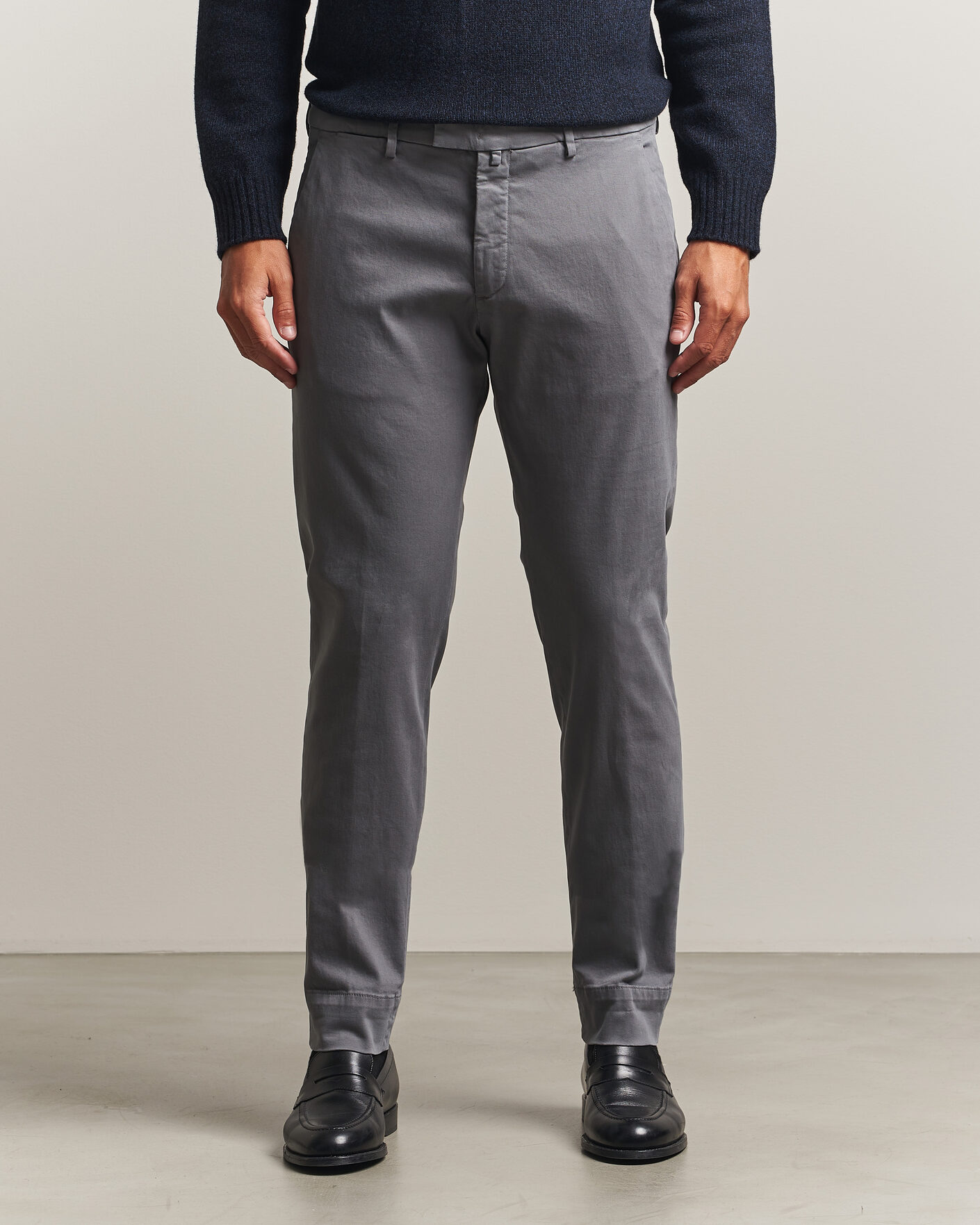 Heren | Broeken | Briglia 1949 | Slim Fit Cotton Stretch Trousers Grey