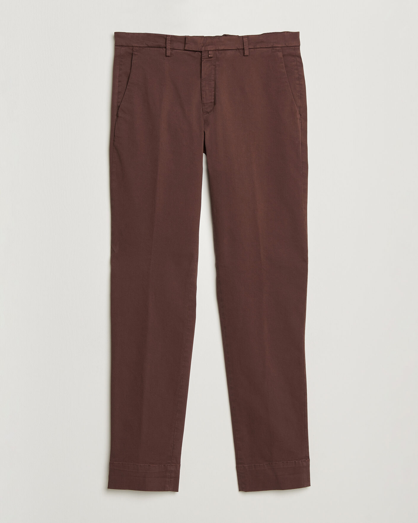 Heren | Broeken | Briglia 1949 | Slim Fit Cotton Stretch Trousers Burgundy