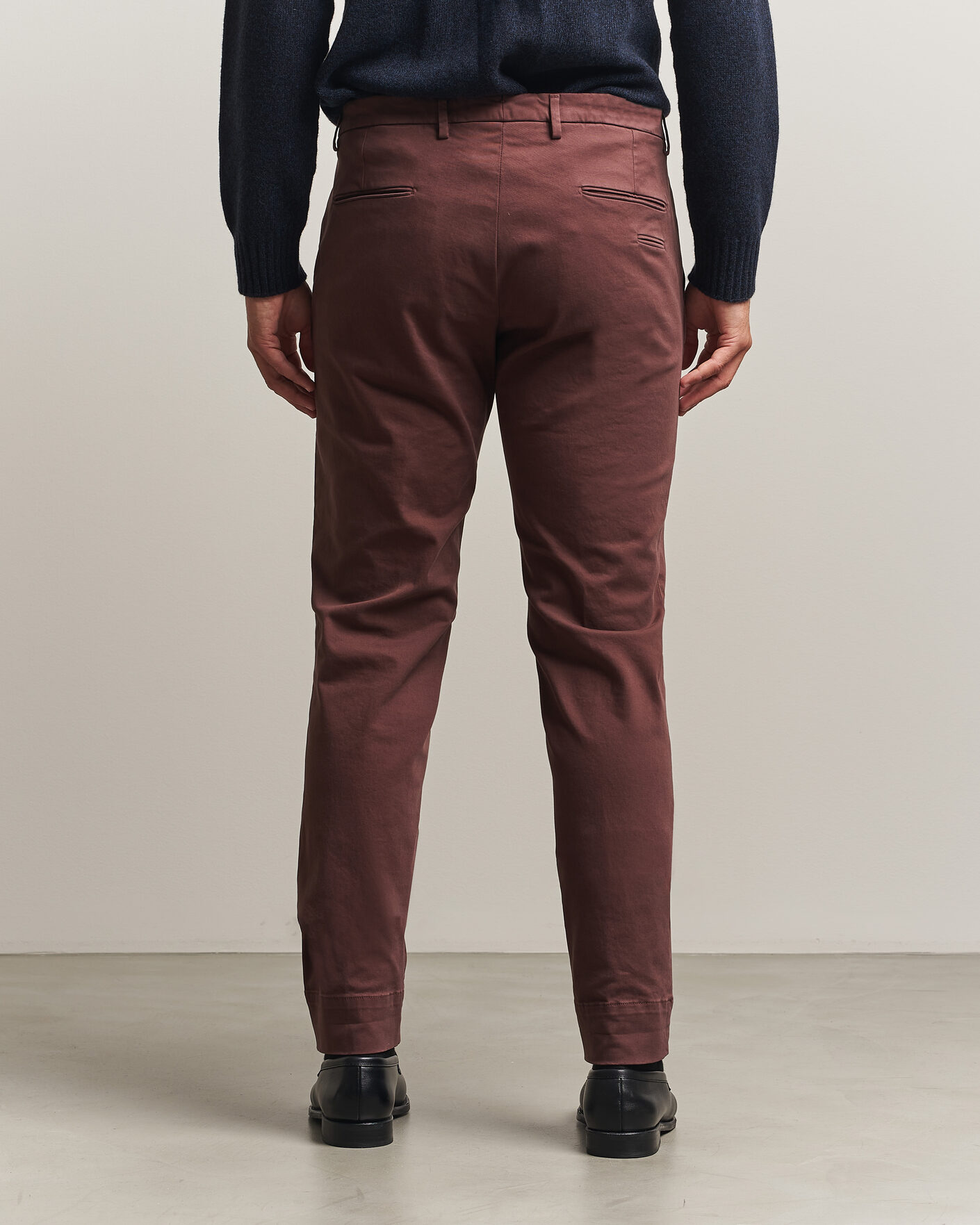 Heren | Broeken | Briglia 1949 | Slim Fit Cotton Stretch Trousers Burgundy