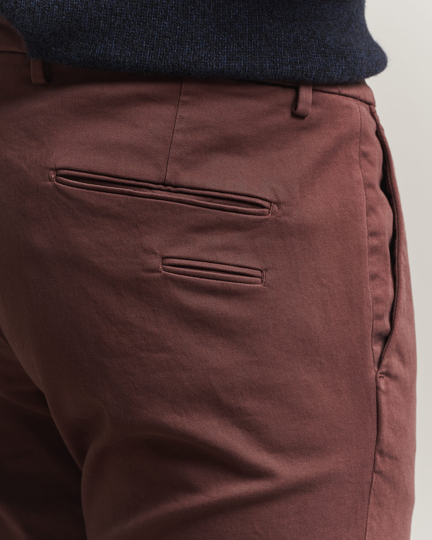 Heren | Broeken | Briglia 1949 | Slim Fit Cotton Stretch Trousers Burgundy